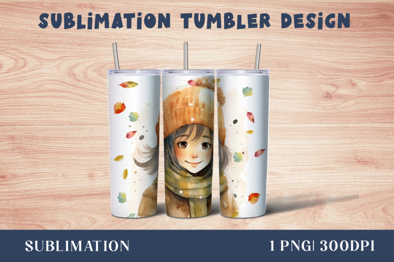 watercolor-cute-girl-tumbler-wrap-20-oz