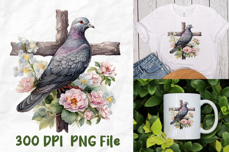 jesus-wild-flowers-wooden-cross-pigeon