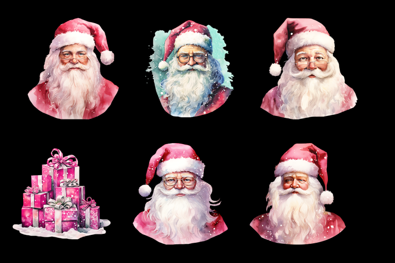 pink-christmas-clipart-santa-claus-sublimation