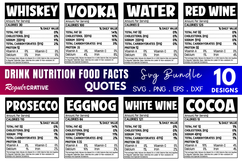 drink-nutrition-food-facts-svg-bundle