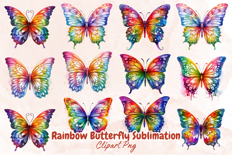 rainbow-butterfly-sublimation-clipart