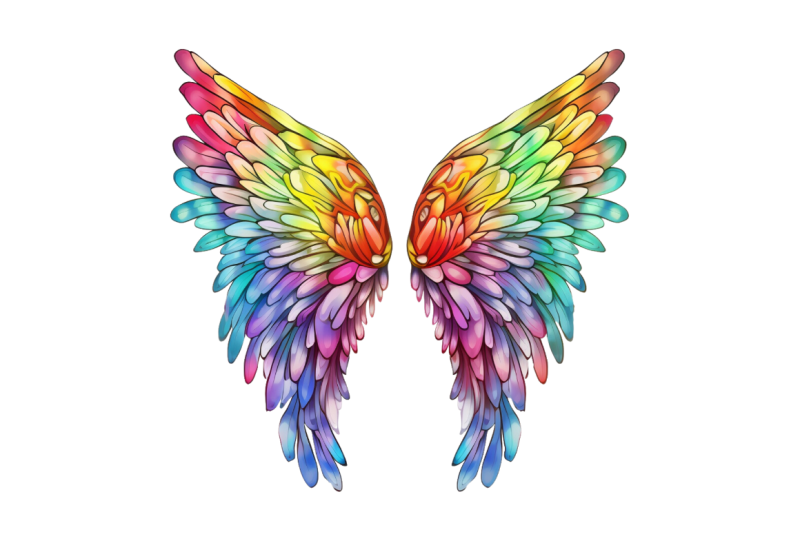 rainbow-wings-sublimation-clipart-bundle