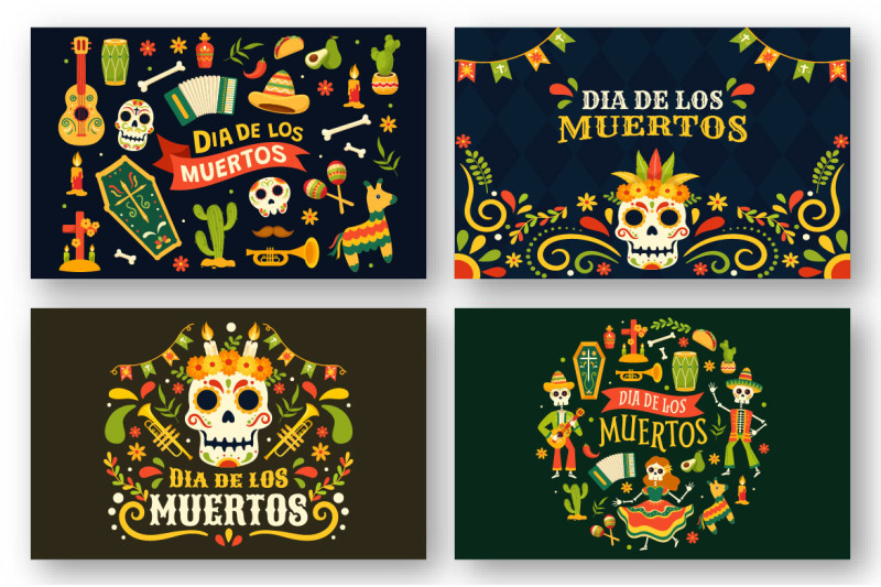 13-dia-de-muertos-vector-illustration