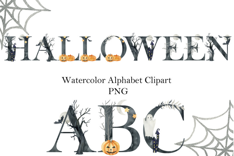 watercolor-halloween-letters