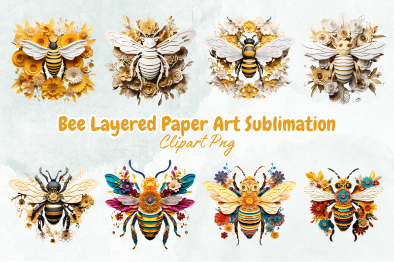 bee-layered-paper-art-sublimation-bundle