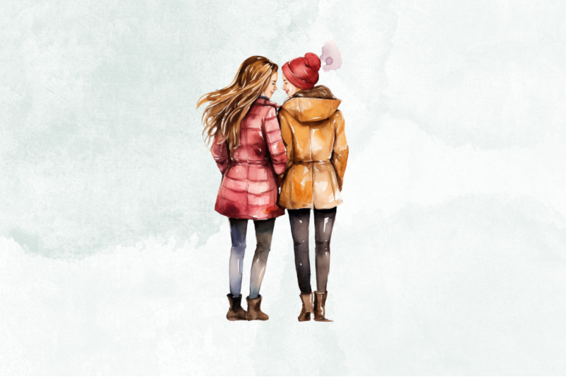 best-friends-couple-watercolor-clipart