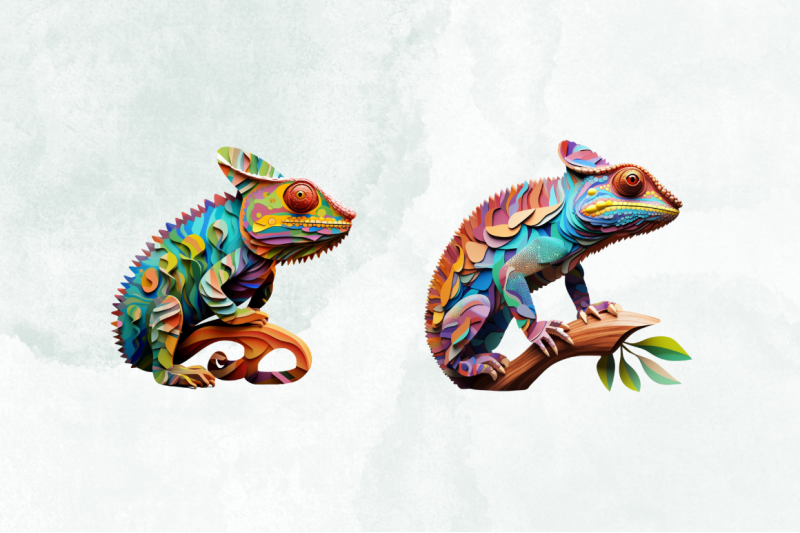 chameleon-layered-paper-art-sublimation