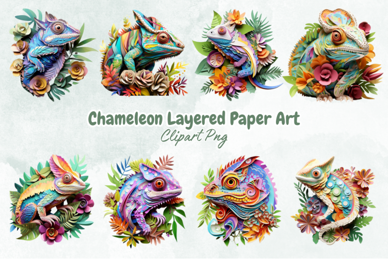 chameleon-layered-paper-art-sublimation