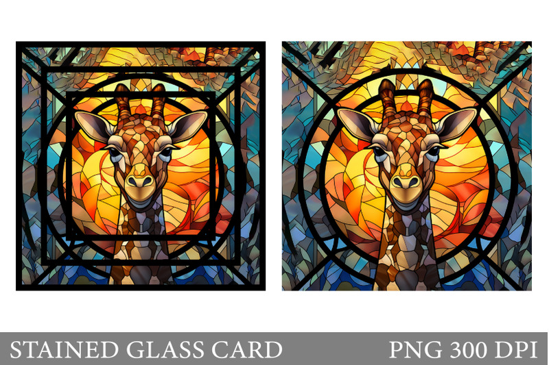 stained-glass-giraffe-card-stained-glass-card-design