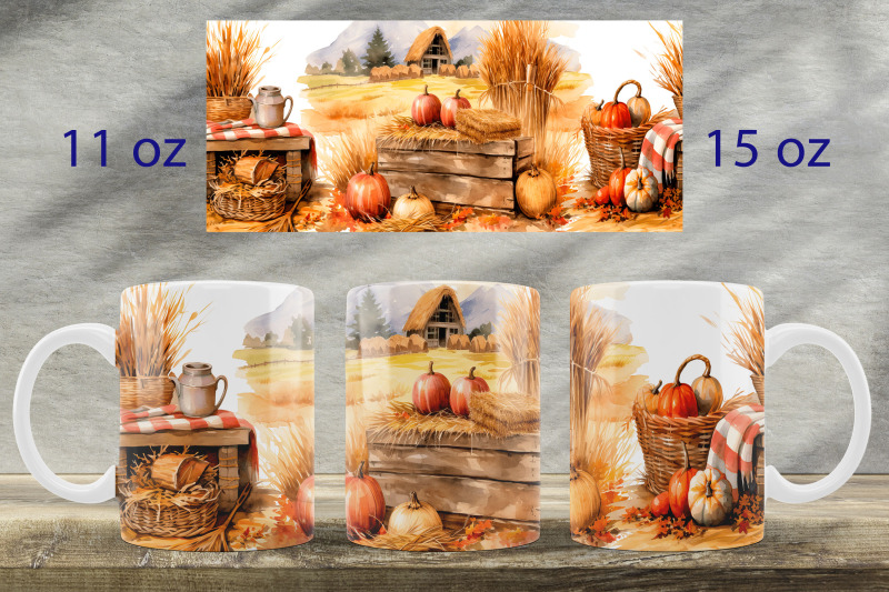 fall-mug-wrap-design-pumpkin-landscape-mug-sublimation-png