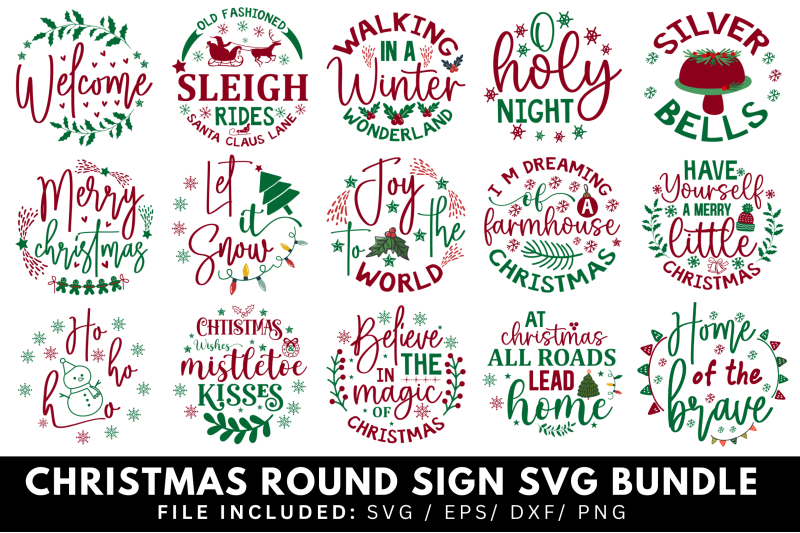 christmas-round-sign-svg-bundle