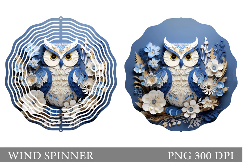 owl-and-flowers-spinner-sublimation-owl-wind-spinner-design