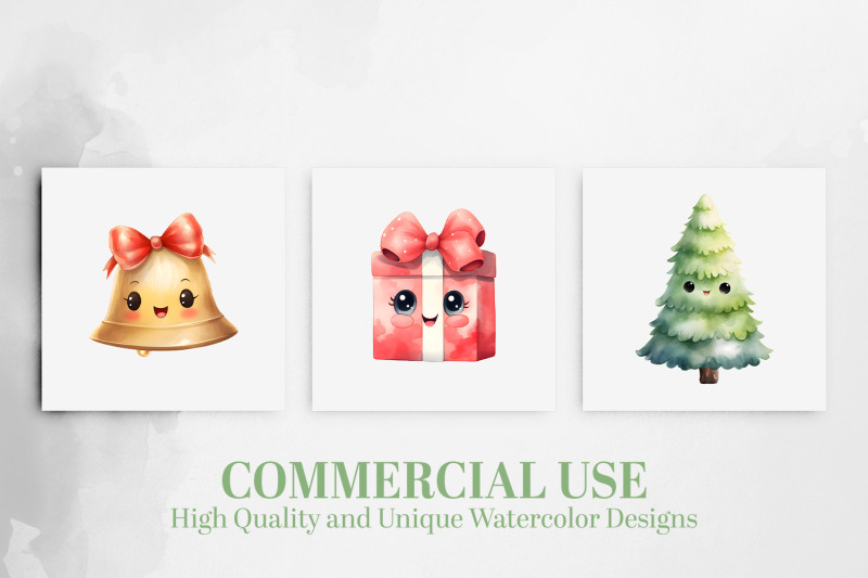 25-kawaii-christmas-watercolor-clipart-trees-ornaments