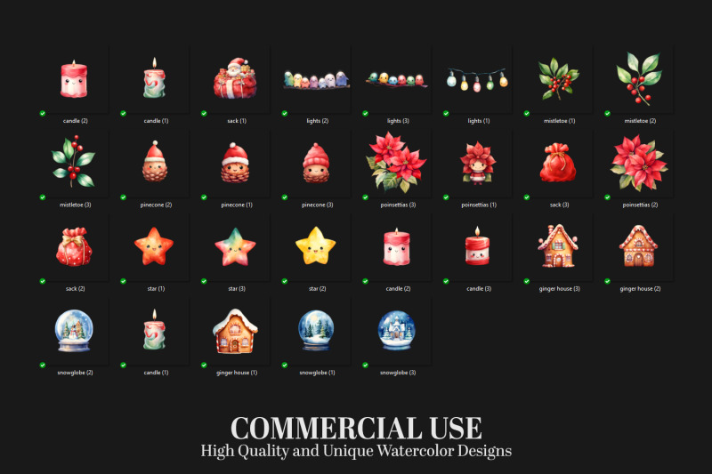 27-kawaii-christmas-clipart-bundle-snowglobe-candle-stars