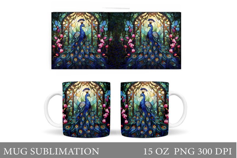 peacock-mug-sublimation-stained-glass-peacock-mug-design