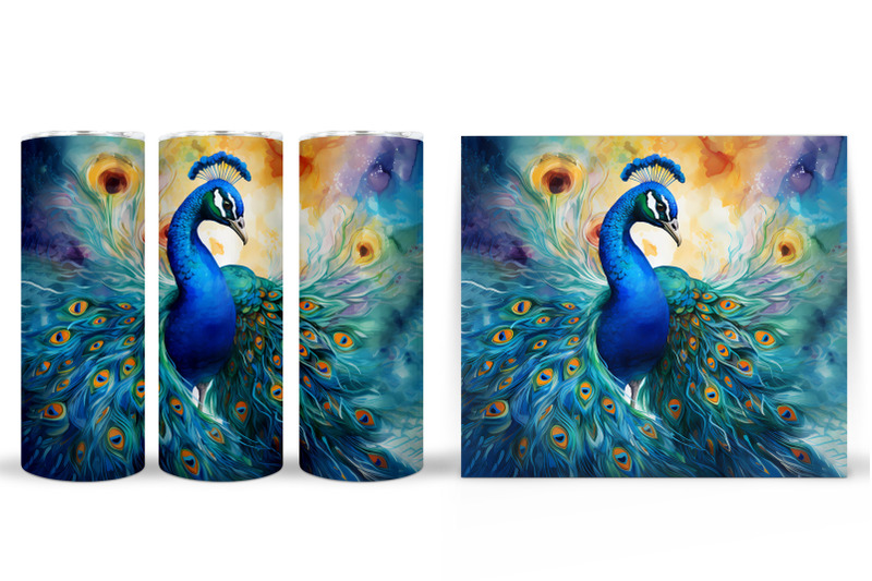 peacock-tumbler-wrap-design-peacock-tumbler-sublimation