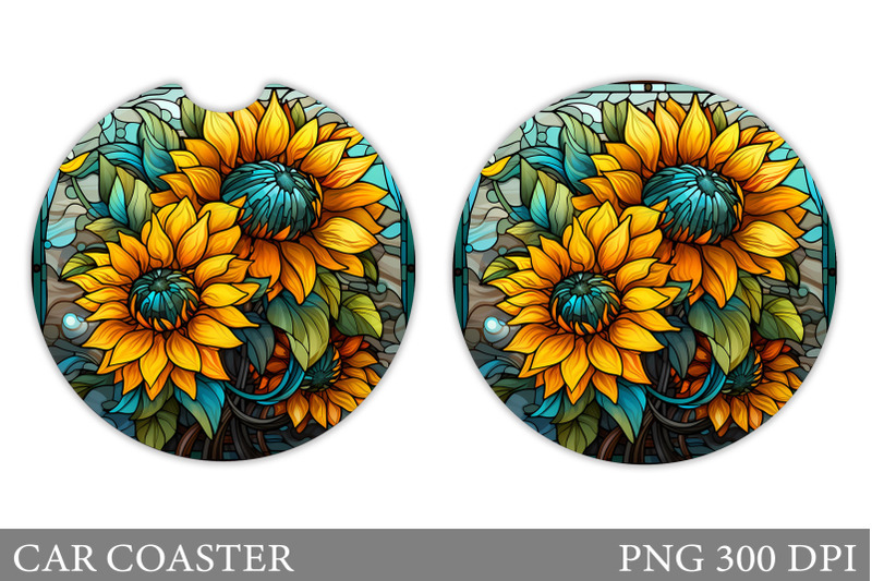 sunflowers-car-coaster-sunflowers-car-coaster-design