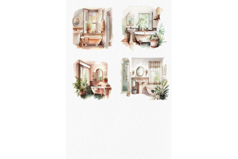 cottagecore-bathroom-watercolor-clipart-png