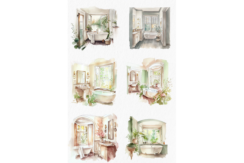 cottagecore-bathroom-watercolor-clipart-png