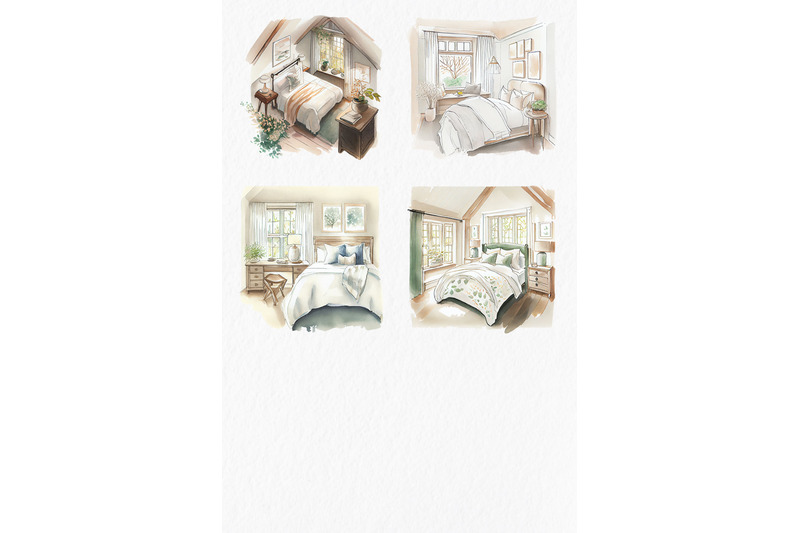cottagecore-bedroom-watercolor-clipart-png