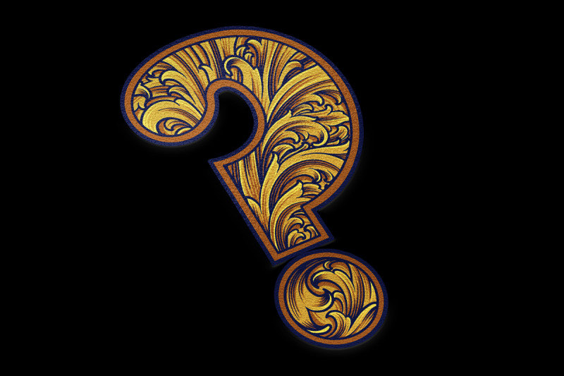 engraved-floral-monogram-question-mark-unique-symbol