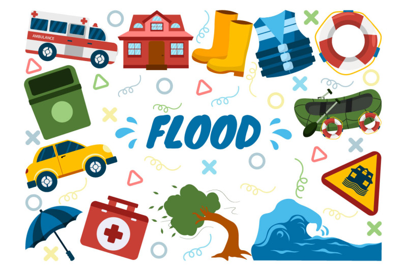 6-floods-vector-illustration