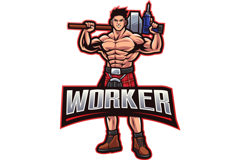 worker-esport-mascot-logo-design