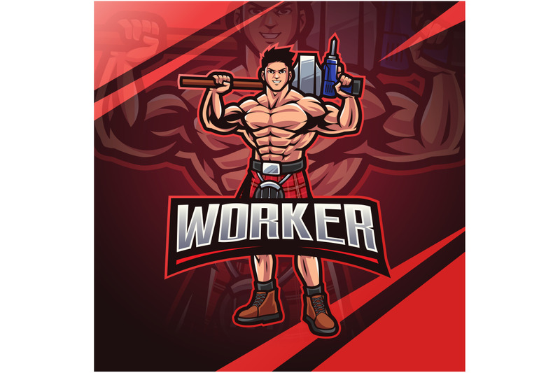 worker-esport-mascot-logo-design