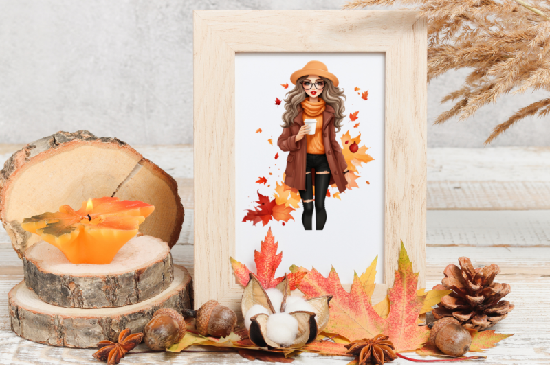 autumn-fashion-girl-sublimation-clipart-bundle