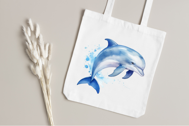 baby-dolphin-watercolor-clipart-bundle