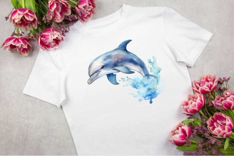 baby-dolphin-watercolor-clipart-bundle