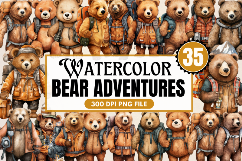 bear-adventures-sublimation-clipart-bundle