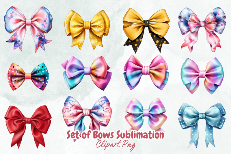 set-of-bows-sublimation-clipart-bundle