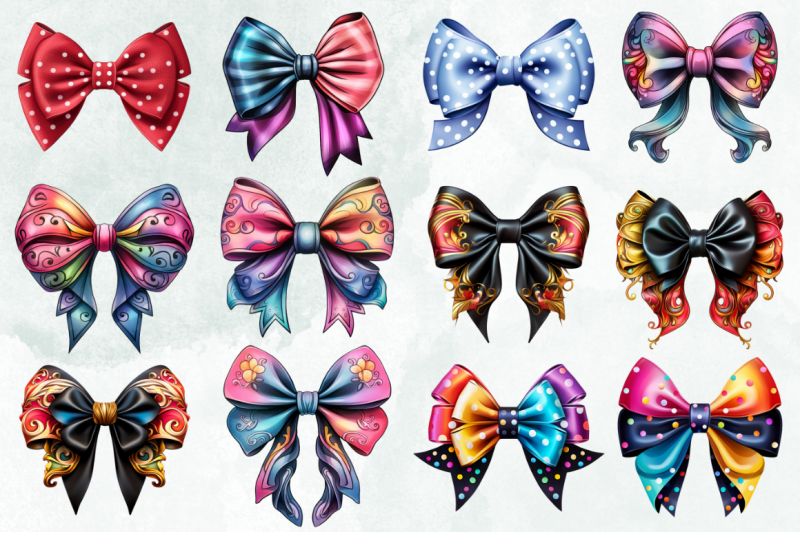 set-of-bows-sublimation-clipart-bundle