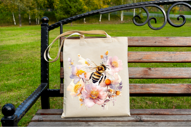 bee-and-flowers-watercolor-bundle