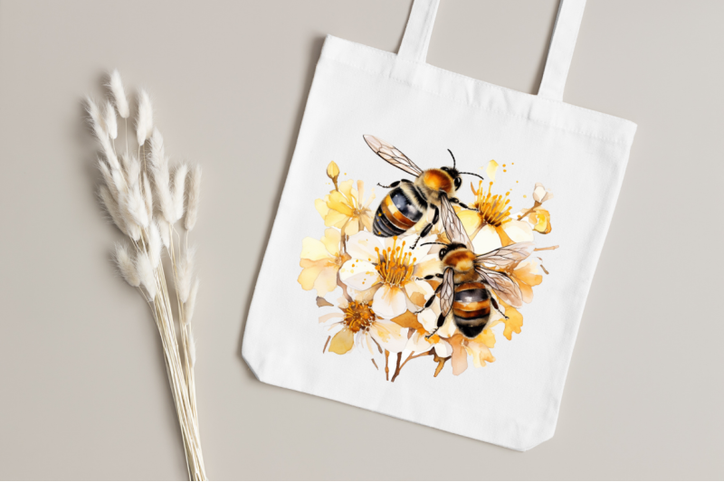 bee-and-flowers-watercolor-bundle