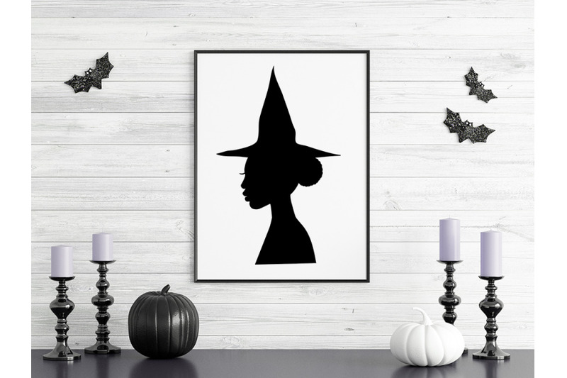 halloween-black-girl-witch-silhouette-afro-black-woman-face-profile