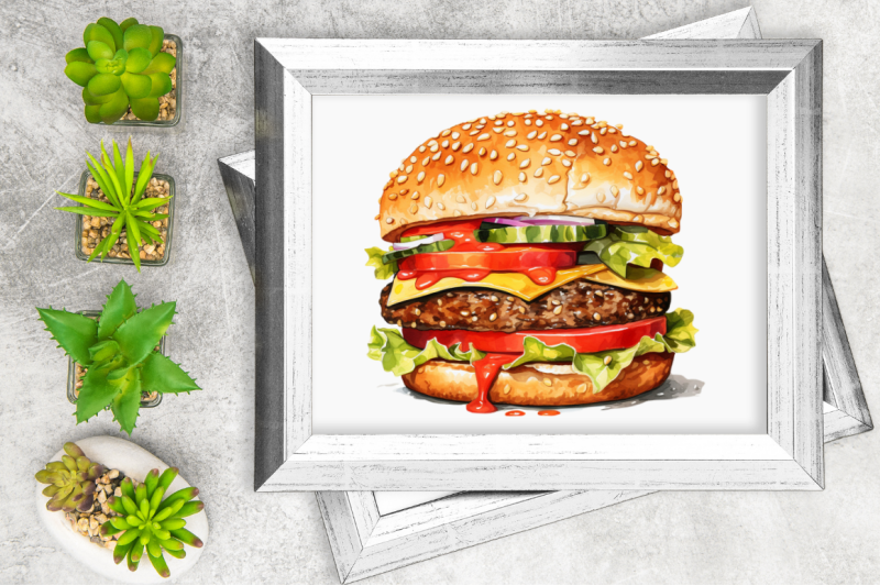 big-hamburgers-sublimation-clipart-bundle