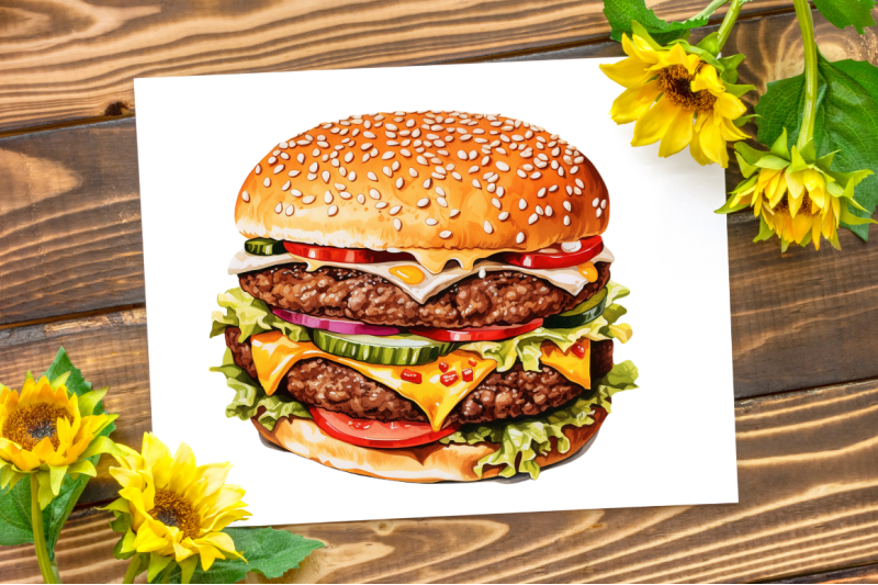 big-hamburgers-sublimation-clipart-bundle