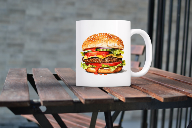 big-hamburgers-sublimation-clipart-bundle