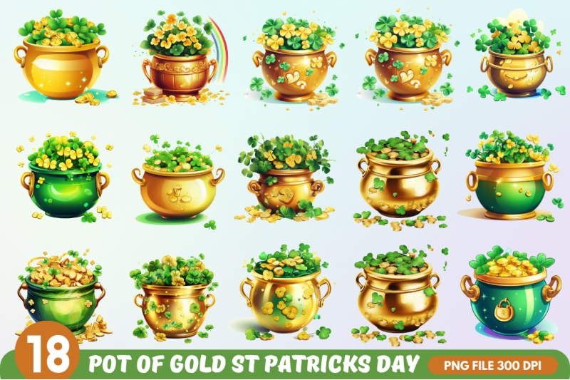 cute-pot-of-gold-st-patricks-day-clipart-bundle