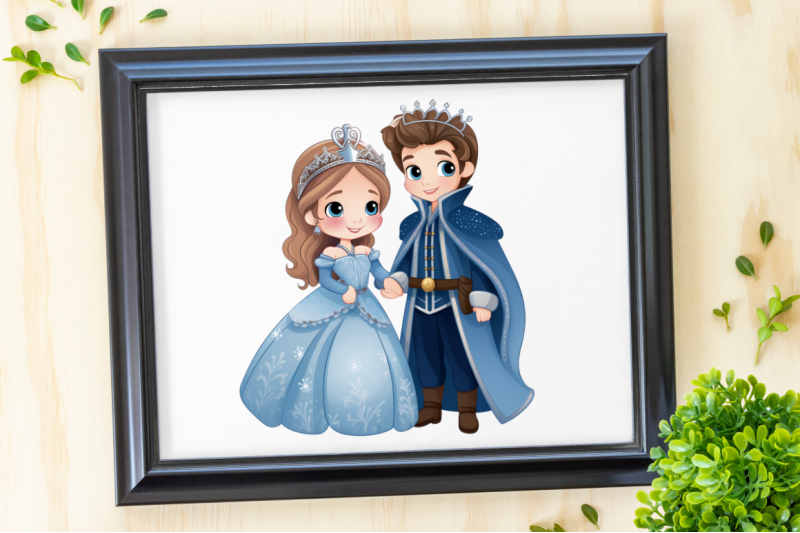 cute-snow-princess-and-prince-clipart-bundle