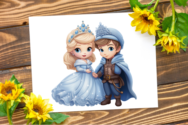 cute-snow-princess-and-prince-clipart-bundle