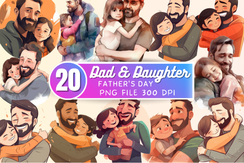 dad-and-daughter-father-039-s-day-clipart