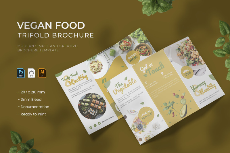 vegan-food-trifold-brochure