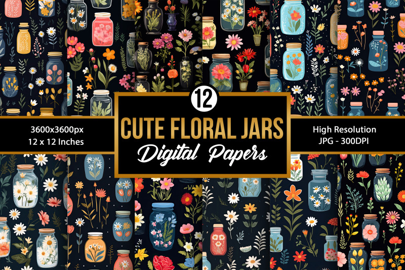 cute-floral-jars-digital-papers