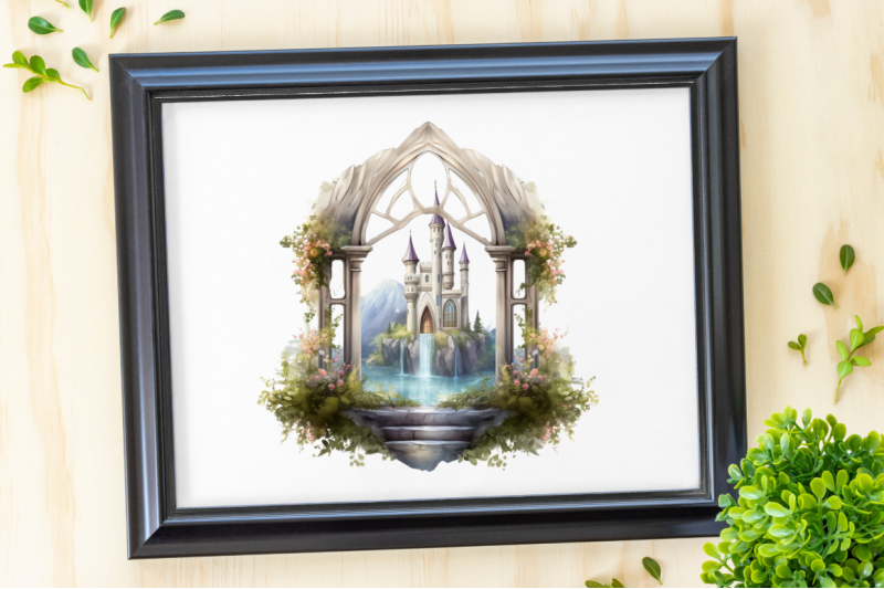 fairy-castle-window-sublimation-clipart-bundle