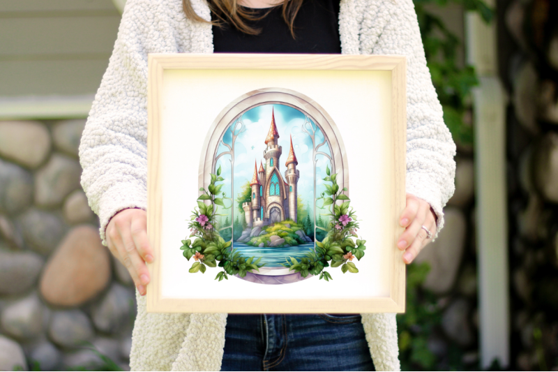 fairy-castle-window-sublimation-clipart-bundle