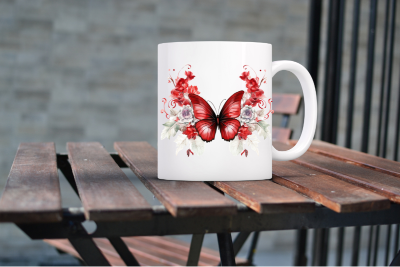 floral-red-butterfly-couple-clipart-bundle