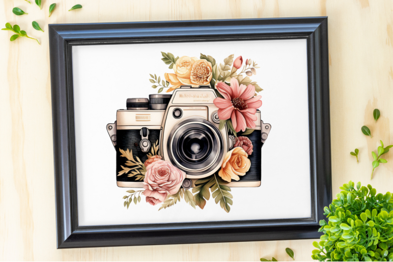 floral-vintage-camera-clipart-bundle